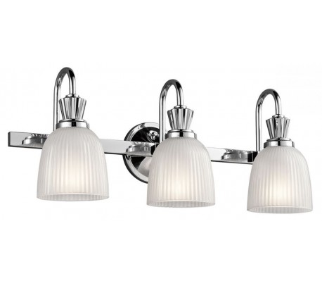 Cora Badeværelseslampe i stål og glas B40,6 cm 2 x G9 LED - Poleret krom/Hvid