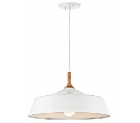 Danika Loftlampe i stål og træ Ø13,5 cm 1 x E27 - Hvid