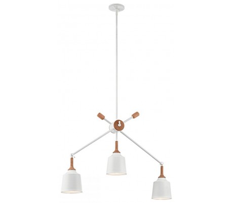 Danika Loftlampe i stål og træ Ø41,3 cm 1 x E27 - Hvid