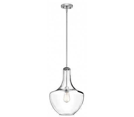 Emory Pendellampe i stål, glas og tekstil Ø45,7 cm 3 x E27 - Hvid/Tin