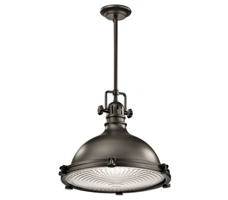 Hatteras Pendellampe i stål og glas Ø60,3 cm 1 x E27 - Antik kobber