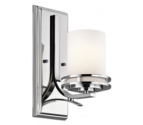 Cora Badeværelseslampe i stål og glas H24,1 cm 1 x G9 LED - Poleret krom/Hvid