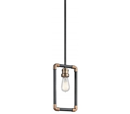 Hatteras Pendellampe i stål og glas Ø60,3 cm 1 x E27 - Aldret bronze