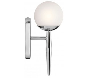 Cora Badeværelseslampe i stål og glas H24,1 cm 1 x G9 LED - Poleret krom/Hvid 2