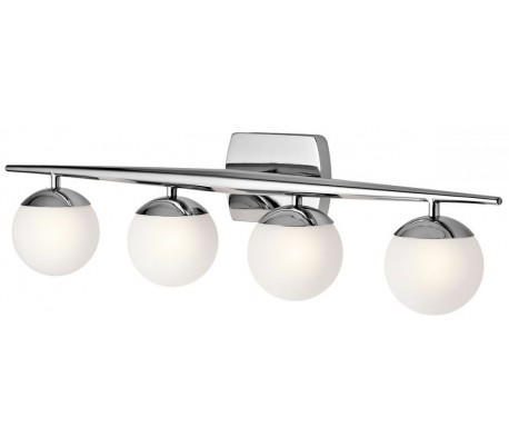 Jasper Badeværelseslampe i stål og glas B62 cm 3 x G9 LED - Poleret krom/Hvid