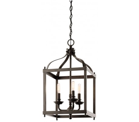 Larkin Loftslampe i stål 30,5 x 30,5 cm 3 x E14 - Børstet nikkel