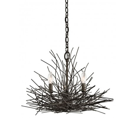 Lacey Lysekrone i stål Ø63,5 cm 5 x E14 - Bronze/Opal