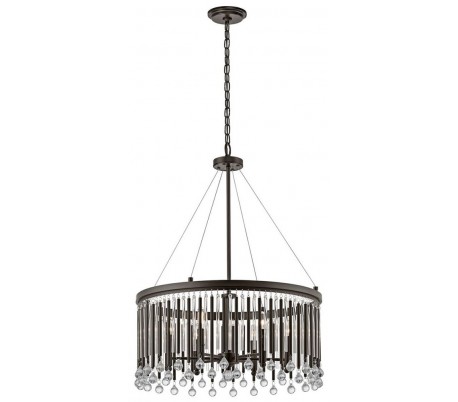 Piper XXL Lysekrone i stål Ø56,5 cm 18 x E14 - Espresso