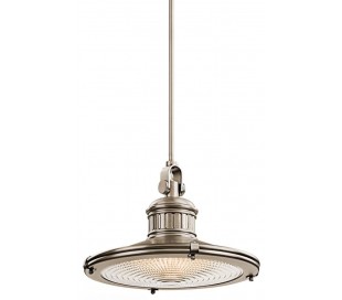 Sayre Pendellampe i metal og prisme Ø45,7 cm 1 x E27 - Antik tin