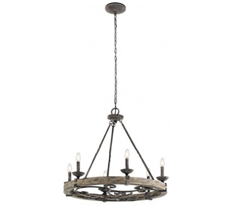 Piper Lysekrone i stål Ø61,6 cm 6 x E14 - Espresso