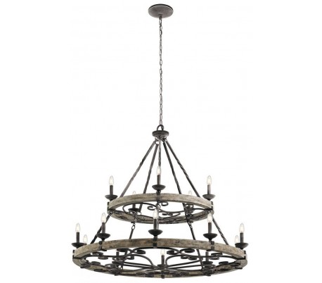 Taulbee Lysekrone i træ og stål Ø91,4 cm 6 x E14