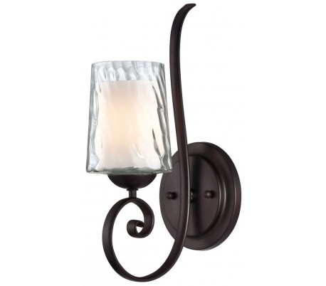 Lacey Væglampe i stål H27,3 cm 1 x E14 - Bronze/Opal