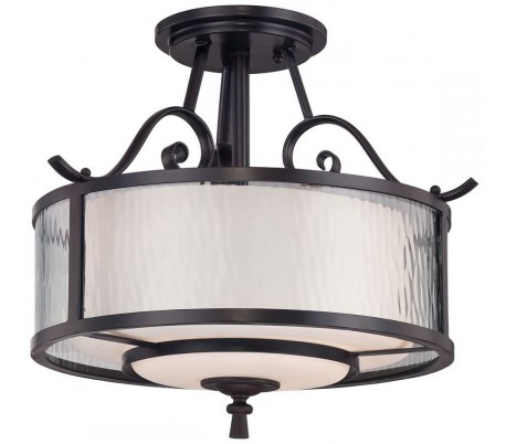 Adonis Loftslampe Ø38,1 cm 2 x E27 - Mørkebrun/Opal/Klar