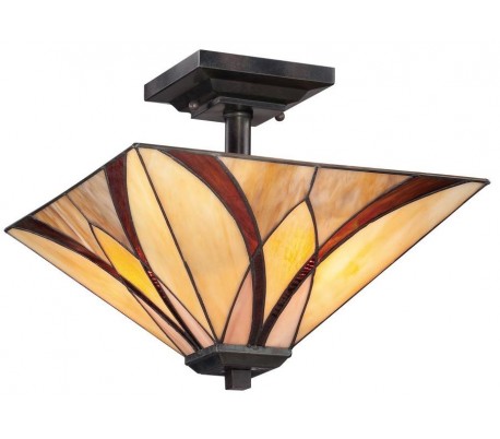 Asheville Tiffany Plafond Ø38,1 cm 2 x E27 - Mørk bronze