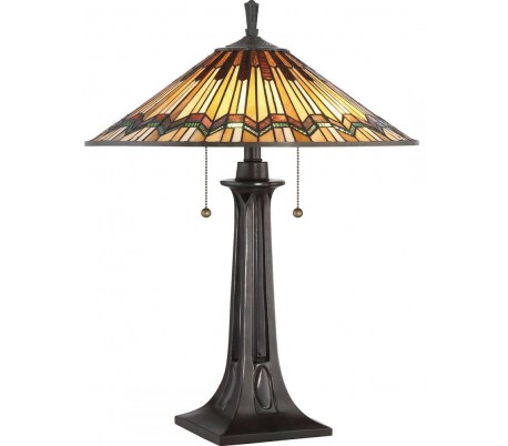 Alcott Tiffany Semi-Flush Plafond Ø40,6 cm 2 x E27 - Mørk bronze