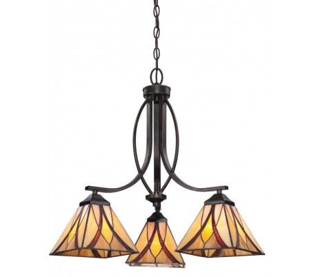 Asheville Tiffany Bordlampe H63,5 cm 2 x E27 - Mørk bronze