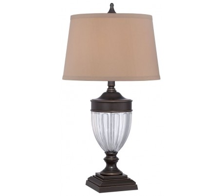 Cobalt Tiffany Bordlampe H69 cm 3 x E27 - Mørk bronze
