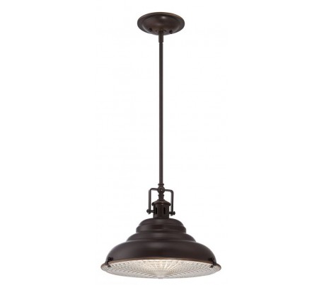 Sayre Pendellampe i metal og prisme Ø45,7 cm 1 x E27 - Aldret bronze