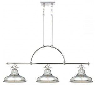 Emery Pendellampe i metal og glas Ø20,3 cm 1 x E27 - Sølv