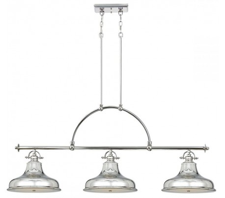 Emery Pendellampe i metal og glas Ø20,3 cm 1 x E27 - Sølv