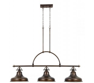 Emery Pendellampe i metal og glas 133,4 x 33 cm 3 x E27 - Sølv