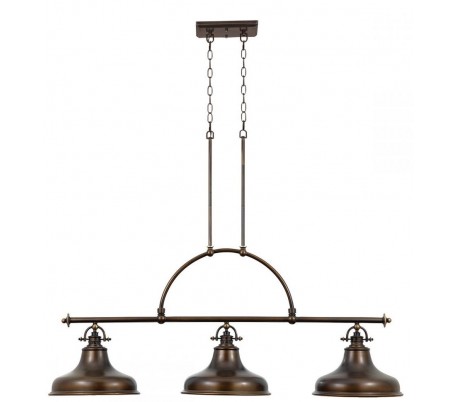 Emery Pendellampe i metal og glas 133,4 x 33 cm 3 x E27 - Sølv