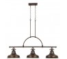 Emery Pendellampe i metal og glas 133,4 x 33 cm 3 x E27 - Aldret bronze