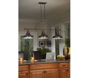 Emery Pendellampe i metal og glas 133,4 x 33 cm 3 x E27 - Sølv 2