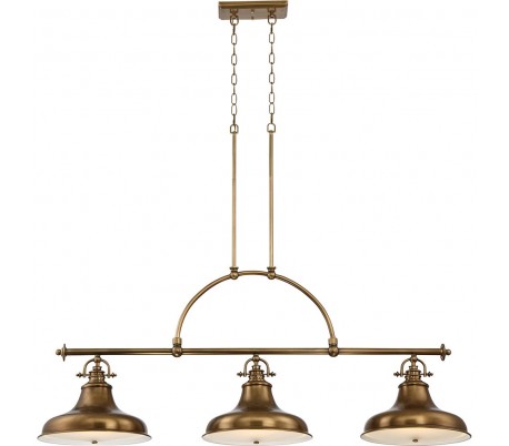 Emery Pendellampe i metal og glas 133,4 x 33 cm 3 x E27 - Aldret bronze