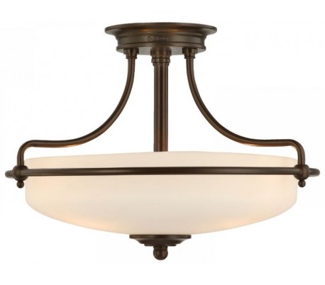 Griffin Semi-Flush Plafond Ø43,2 cm 3 x E27 - Antik nikkel/Satin