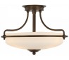 Griffin Semi-Flush Plafond Ø43,2 cm 3 x E27 - Mørk bronze/Satin