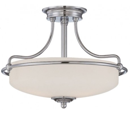 Griffin Semi-Flush Plafond Ø43,2 cm 3 x E27 - Antik nikkel/Satin