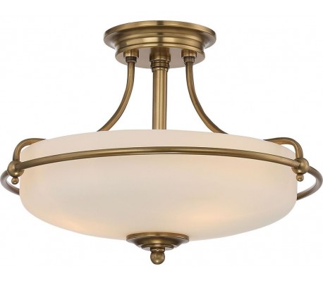 Griffin Semi-Flush Plafond Ø43,2 cm 3 x E27 - Mørk bronze/Satin