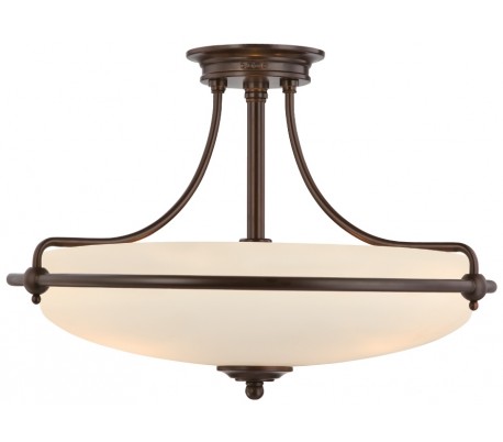 Griffin Semi-Flush Plafond Ø53,3 cm 4 x E27 - Antik nikkel/Satin