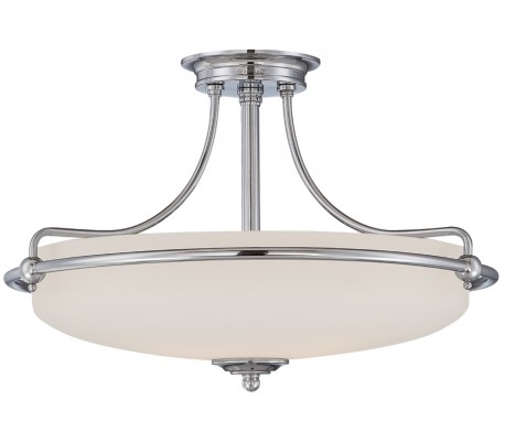 Griffin Semi-Flush Plafond Ø53,3 cm 4 x E27 - Antik nikkel/Satin