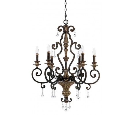 Marquette Lysekrone Ø52,1 cm 6 x E14 - Antik guld/Antik bronze