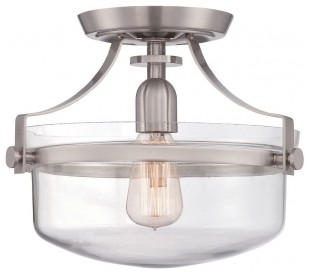 Mantle Semi-Flush Plafond Ø32,7 cm 2 x E27 - Poleret nikkel