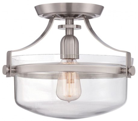 Mantle Semi-Flush Plafond Ø32,7 cm 2 x E27 - Poleret nikkel