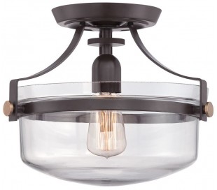 Penn Station Semi-Flush Plafond Ø33 cm 1 x E27 - Børstet nikkel