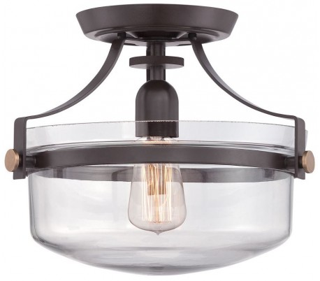 Penn Station Semi-Flush Plafond Ø33 cm 1 x E27 - Børstet nikkel