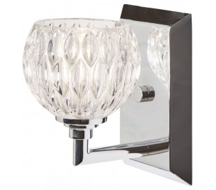 Seaview Badeværelseslampe i stål og glas H18,1 cm 1 x G9 LED - Poleret krom/Hvid