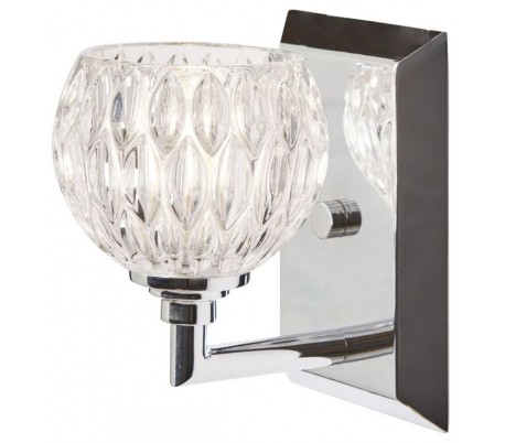 Seaview Badeværelseslampe i stål og glas H18,1 cm 1 x G9 LED - Poleret krom/Hvid