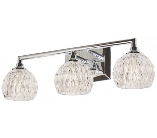 Serena Badeværelseslampe i stål og glas H16,5 cm 1 x G9 LED - Poleret krom/Hvid