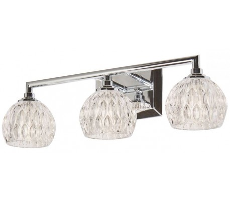 Serena Badeværelseslampe i stål og glas H16,5 cm 1 x G9 LED - Poleret krom/Hvid