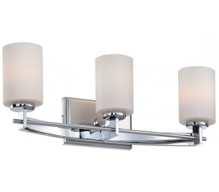 Taylor Badeværelseslampe i stål og glas H19,5 cm 1 x G9 LED - Poleret krom/Hvid