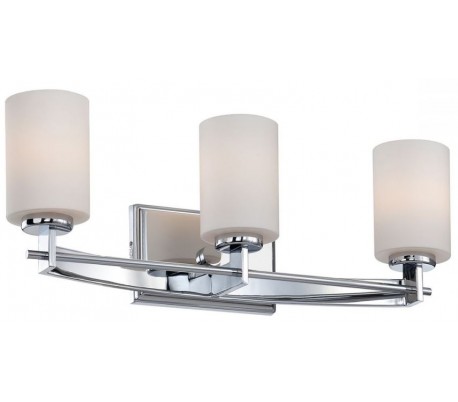 Taylor Badeværelseslampe i stål og glas H19,5 cm 1 x G9 LED - Poleret krom/Hvid