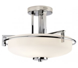 Taylor Badeværelseslampe i stål og glas B53,3 cm 3 x G9 LED - Poleret krom/Hvid