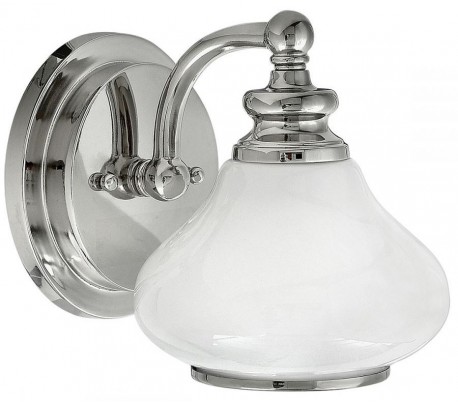 Taylor Badeværelseslampe i stål og glas H19,5 cm 1 x G9 LED - Poleret krom/Hvid