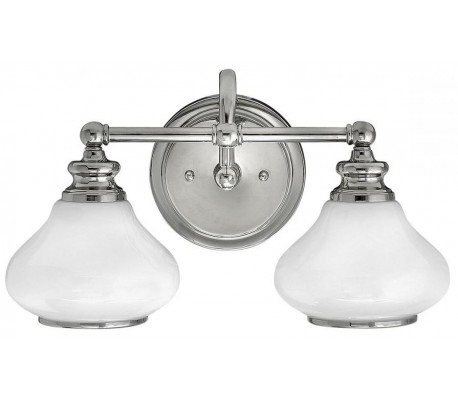 Ainsley Badeværelseslampe i stål og glas H19,1 cm 1 x G9 LED - Poleret krom/Hvid