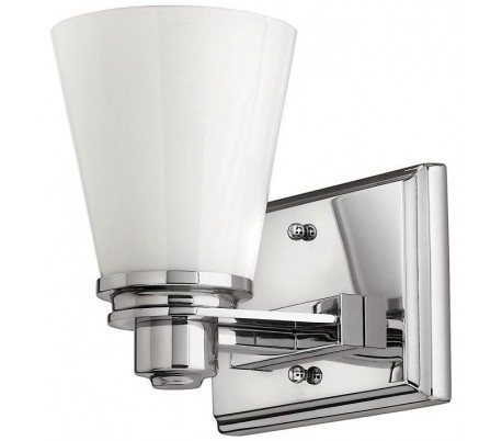 Ainsley Badeværelseslampe i stål og glas H19,1 cm 1 x G9 LED - Poleret krom/Hvid